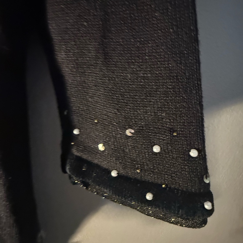 Collective Works of Berek 2 Festive Black Holiday Sweater w/ Embellishments - M - Picture 5 of 11